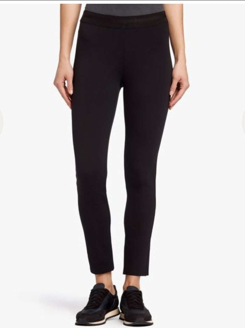 James Perse Black Cropped Ponte Ankle Pants